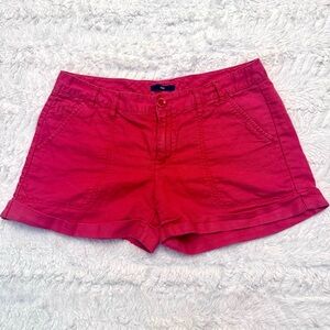 GAP khaki Coral pink Linen-Cotton Shorts | Cuffed Hem | 3” Inseam